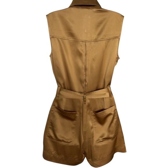 Banana Republic Golden Tan Silk Sleeveless Romper XS - Picture 6 of 9